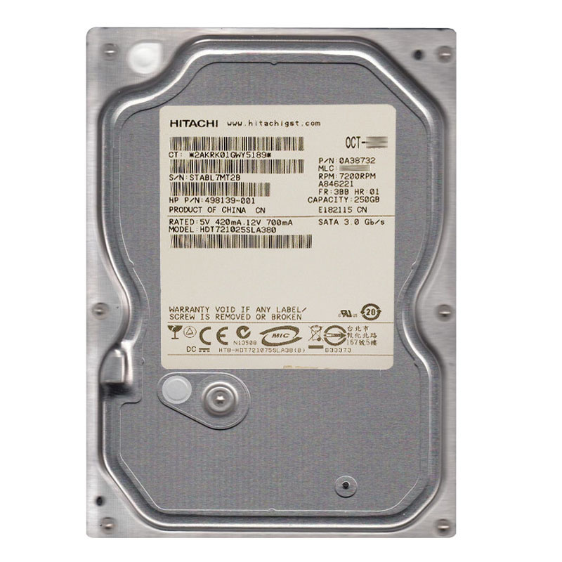 0A38732.jpg Hitachi 0A38732 - 250GB 7.2K SATA 3.0Gbps 3.5Inch 8MB Cache Hard Drive - Image 1