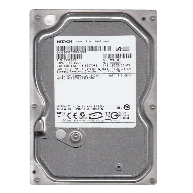 Hitachi 0A38963 - 320GB 5.7K SATA 3.0Gbps 3.5Inch 8MB Cache Hard Drive