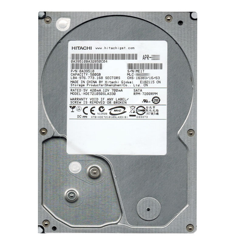 Hitachi 0A39510 - 500GB 7.2K SATA 3.0Gbps 3.5Inch 32MB Cache Hard Drive