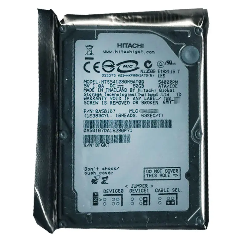 0A50107.jpg Hitachi 0A50107 - 80GB 5.4K IDE 2.5Inch 8MB Cache Hard Drive - Image 1