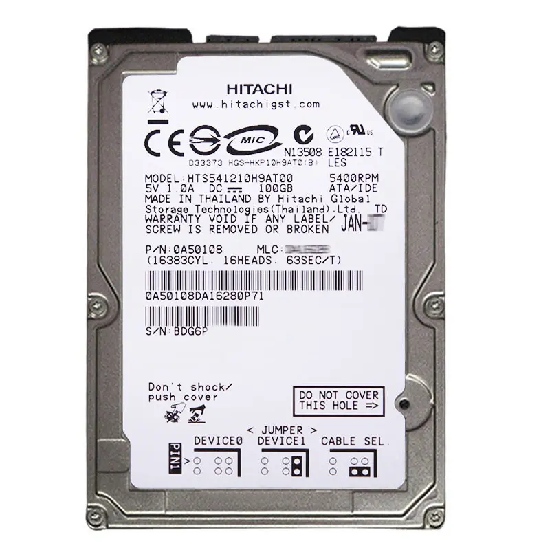 0A50108.jpg Hitachi 0A50108 - 100GB 5.4K IDE 2.5Inch 8MB Cache Hard Drive - Image 1