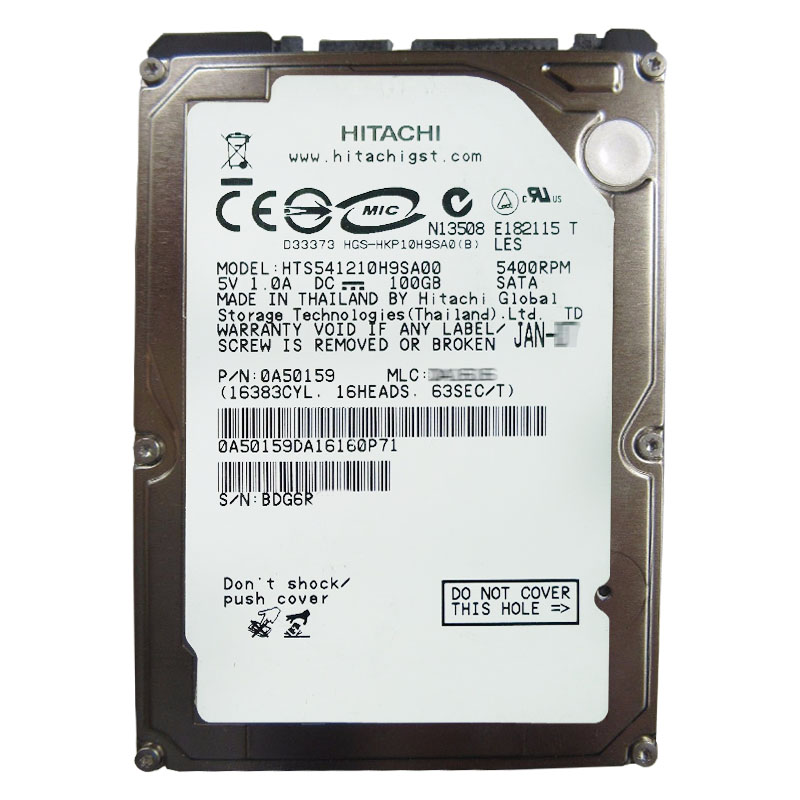 Hitachi 0A50159 - 100GB 5.4K SATA 1.5Gbps 2.5Inch 8MB Cache Hard Drive