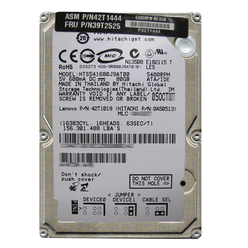 Hitachi 0A50513 - 80GB 5.4K IDE 2.5" Hard Drive