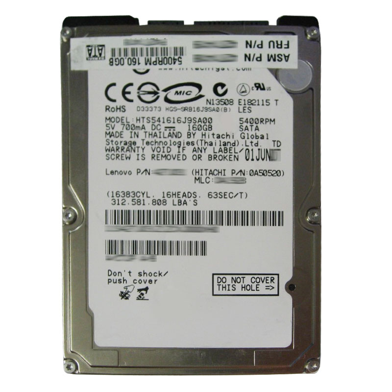Hitachi 0A50520 - 160GB 5.4K SATA 2.5" Hard Drive