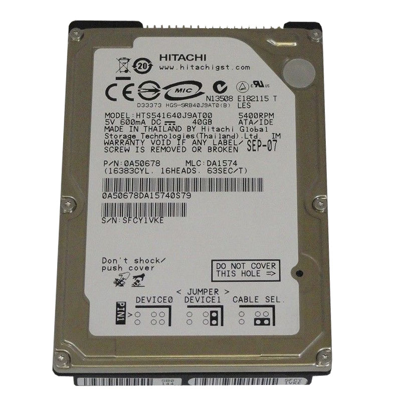 Hitachi 0A50678 - 40GB 5.4K IDE 2.5Inch 8MB Cache Hard Drive