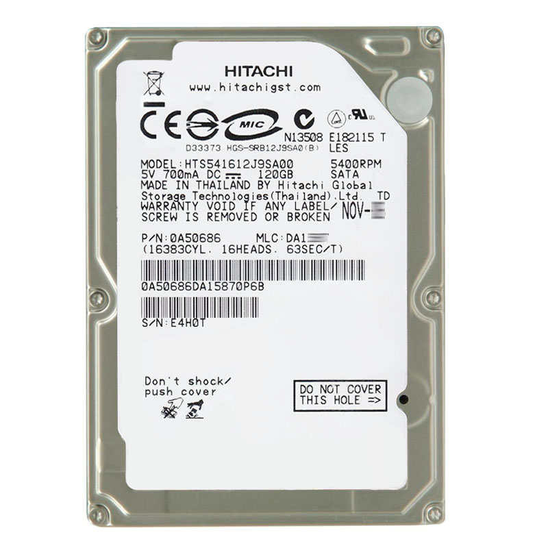 Hitachi 0A50686 - 120GB 5.4K SATA 2.5Inch 8MB Cache Hard Drive