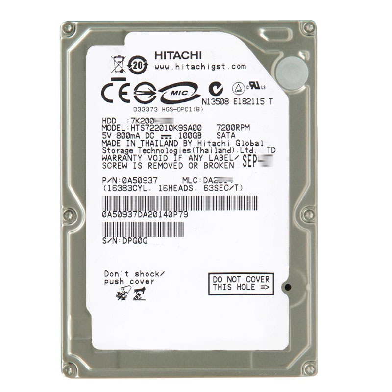 Hitachi 0A50937 - 100GB 7.2K SATA 1.5Gbps 2.5Inch 16MB Cache Hard Drive