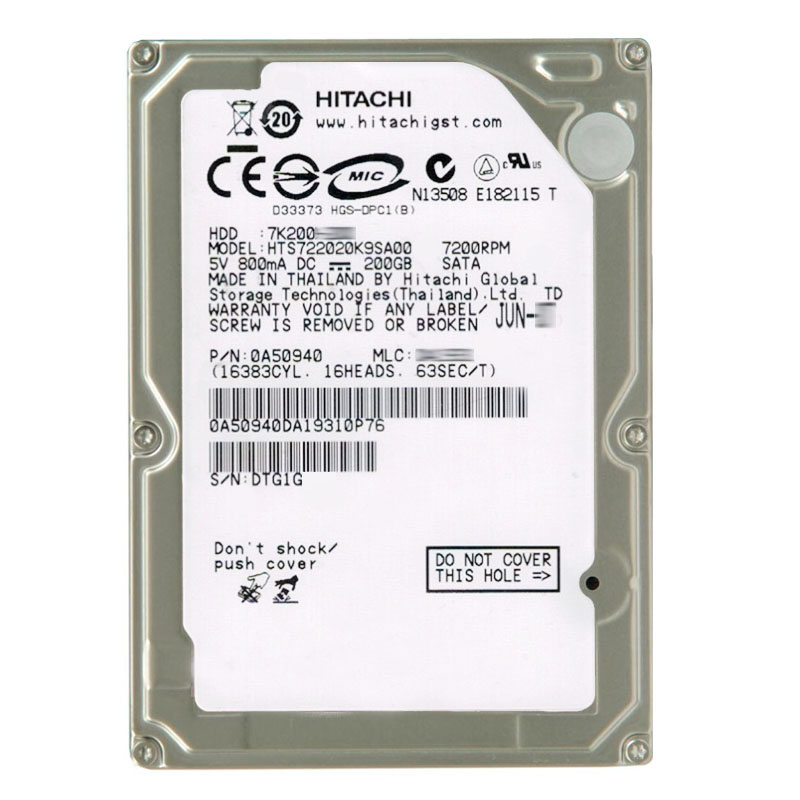 Hitachi 0A50940 - 200GB 7.2K SATA 1.5Gbps 2.5Inch 16MB Cache Hard Drive
