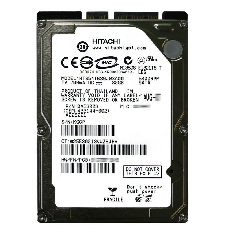 Hitachi 0A53003 - 80GB 5.4K SATA 2.5Inch Hard Drive