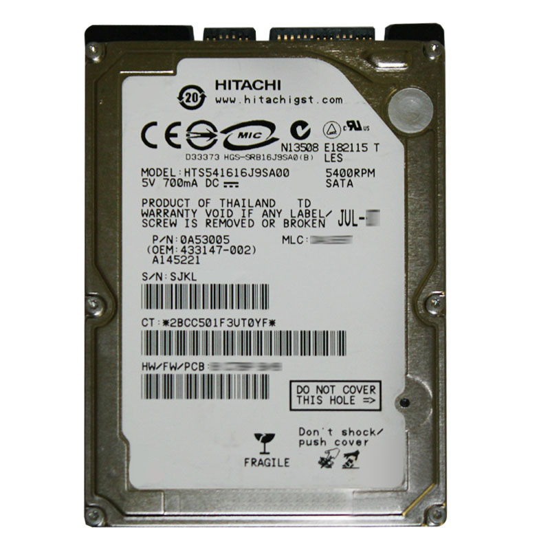 Hitachi 0A53005 - 160GB 5.4K SATA 1.5Gbps 2.5Inch 8MB Cache Hard Drive