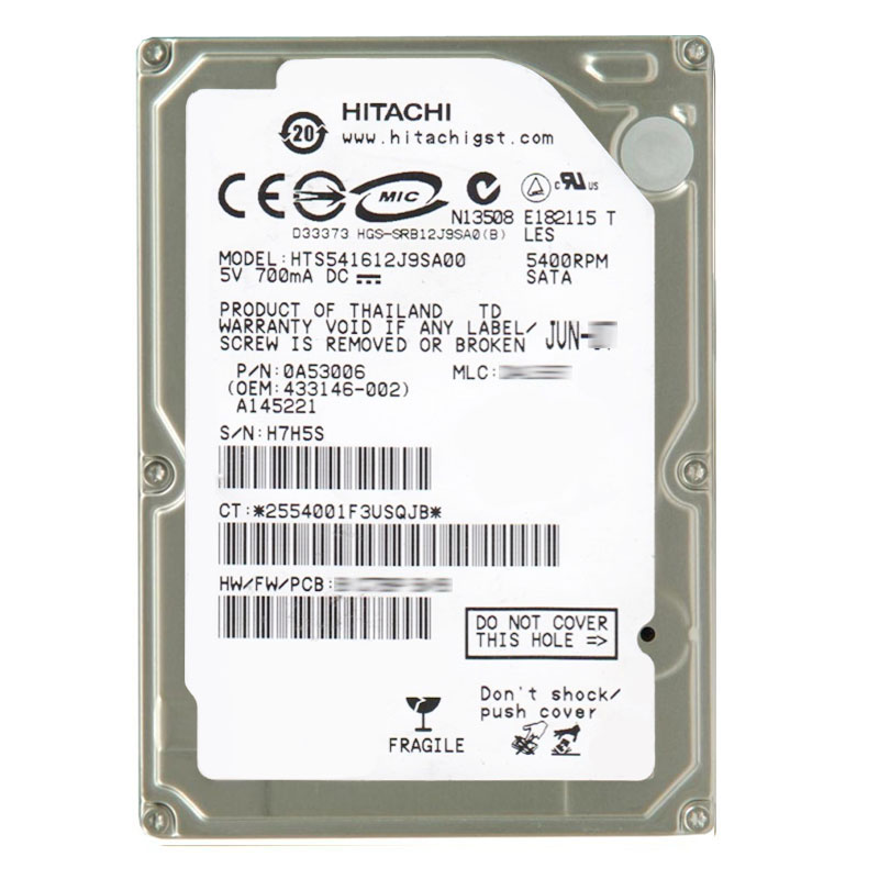 Hitachi 0A53006 - 120GB 5.4K SATA 1.5Gbps 2.5Inch 8MB Cache Hard Drive