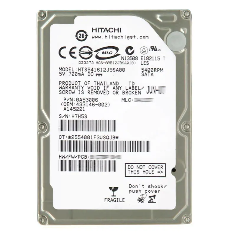 0A53006.jpg Hitachi 0A53006 - 120GB 5.4K SATA 1.5Gbps 2.5Inch 8MB Cache Hard Drive - Image 1