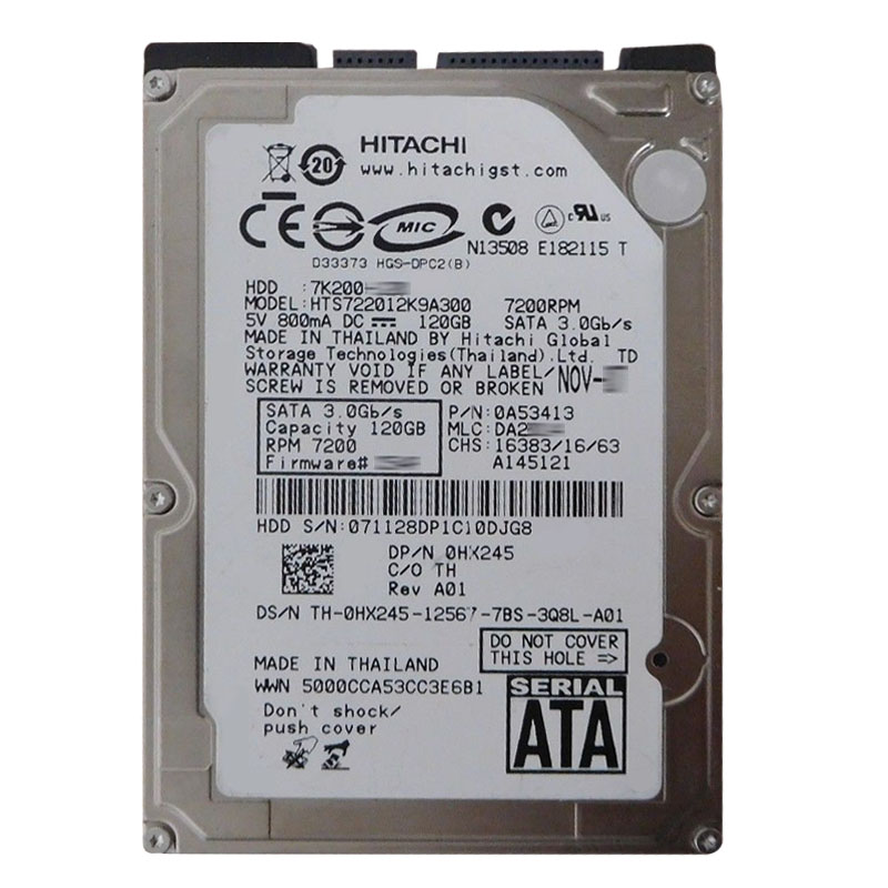 Hitachi 0A53413 - 120GB 7.2K SATA 3.0Gbps 2.5Inch 16MB Cache Hard Drive