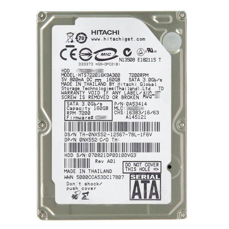 Hitachi 0A53414 - 160GB 7.2K SATA 3.0Gbps 2.5Inch 16MB Cache Hard Drive