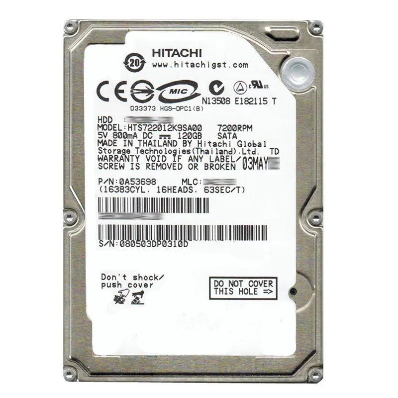 0A53698.jpg Hitachi 0A53698 - 120GB 7.2K SATA 2.5" Hard Drive - Image 1