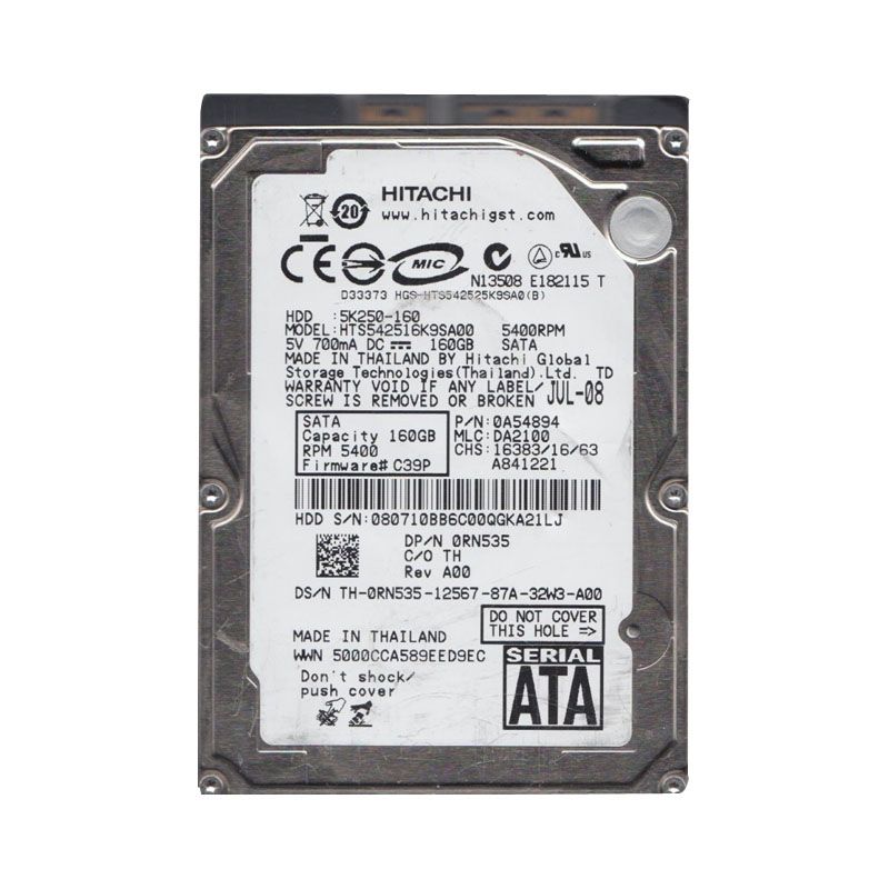 Hitachi 0A54894 - 160GB 5.4K SATA 2.5" Cache Hard Drive