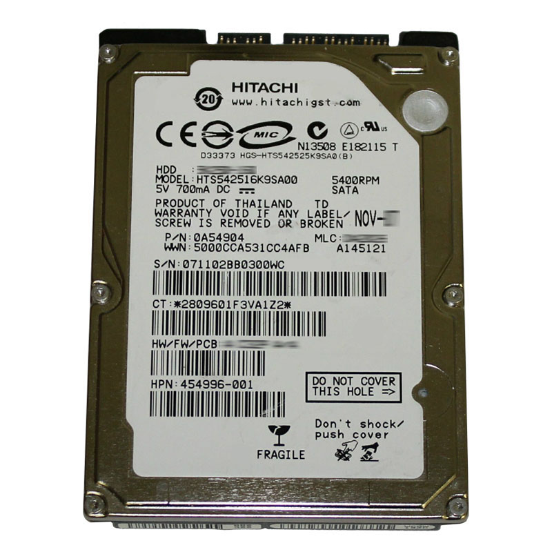 Hitachi 0A54904 - 160GB 5.4K SATA 1.5Gbps 2.5Inch 8MB Cache Hard Drive