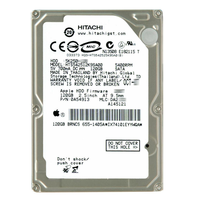 Hitachi 0A54913 - 120GB 5.4K SATA 1.5Gbps 2.5Inch 8MB Cache Hard Drive