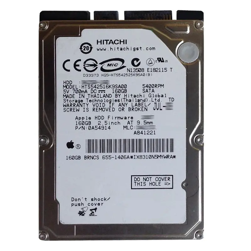 0A54914.jpg Hitachi 0A54914 - 160GB 5.4K SATA 2.5Inch 8MB Cache Hard Drive - Image 1