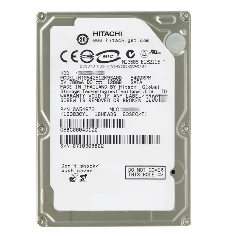 Hitachi 0A54973 - 120GB 5.4K SATA 1.5Gbps 2.5Inch 8MB Cache Hard Drive
