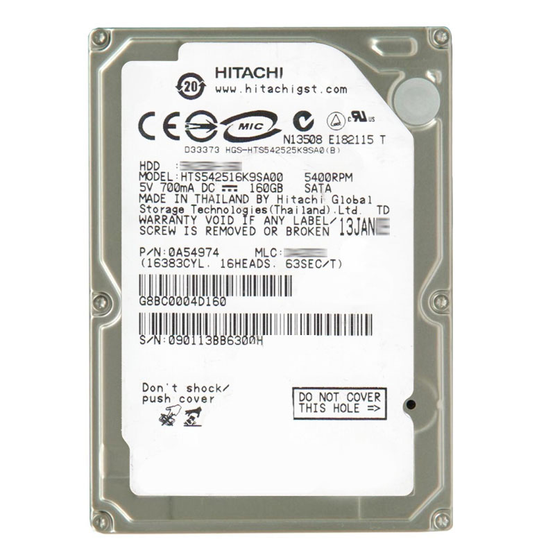 Hitachi 0A54974 - 160GB 5.4K SATA 2.5Inch 8MB Cache Hard Drive