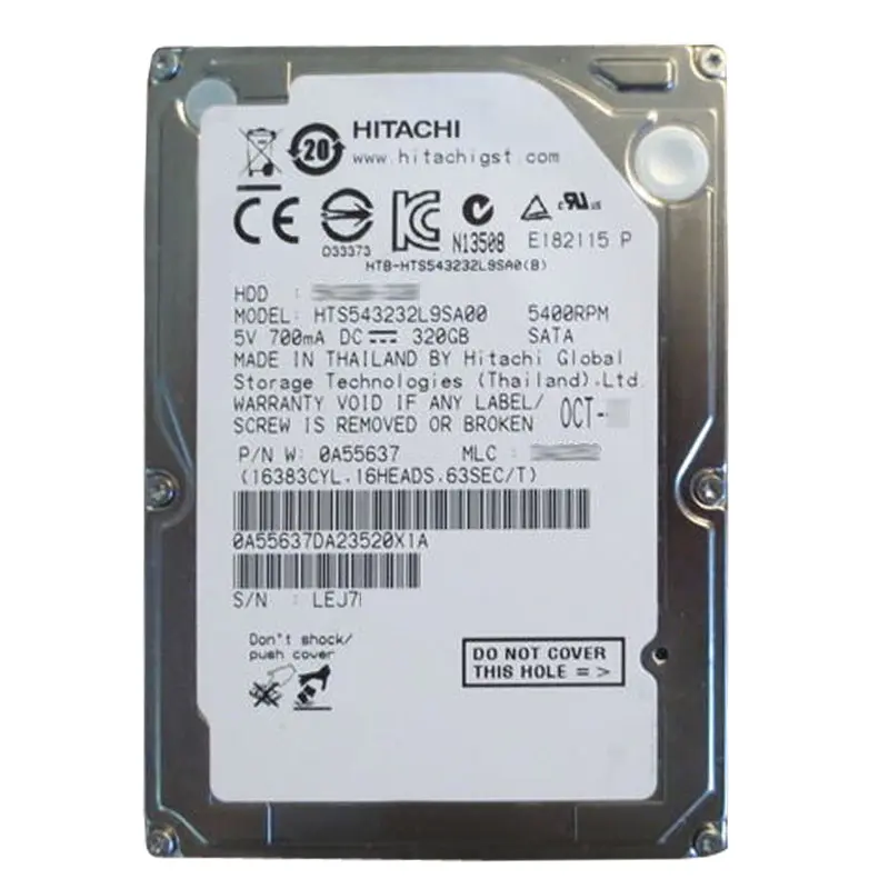 0A55637.jpg Hitachi 0A55637 - 320GB 5.4K SATA 2.5Inch 8MB Cache Hard Drive - Image 1