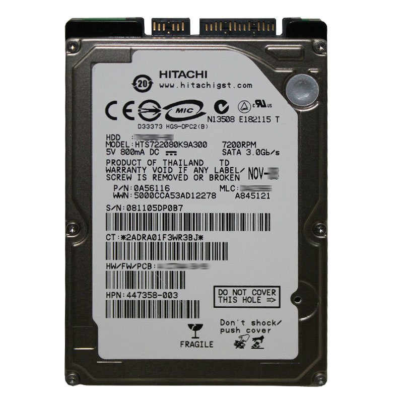 Hitachi 0A56116 - 80GB 7.2K SATA 3.0Gbps 2.5Inch 16MB Cache Hard Drive
