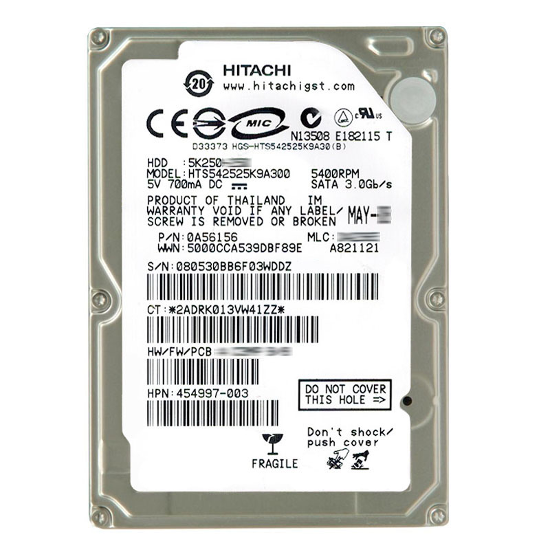 Hitachi 0A56156 - 250GB 5.4K SATA 3.0Gbps 2.5Inch 8MB Cache Hard Drive