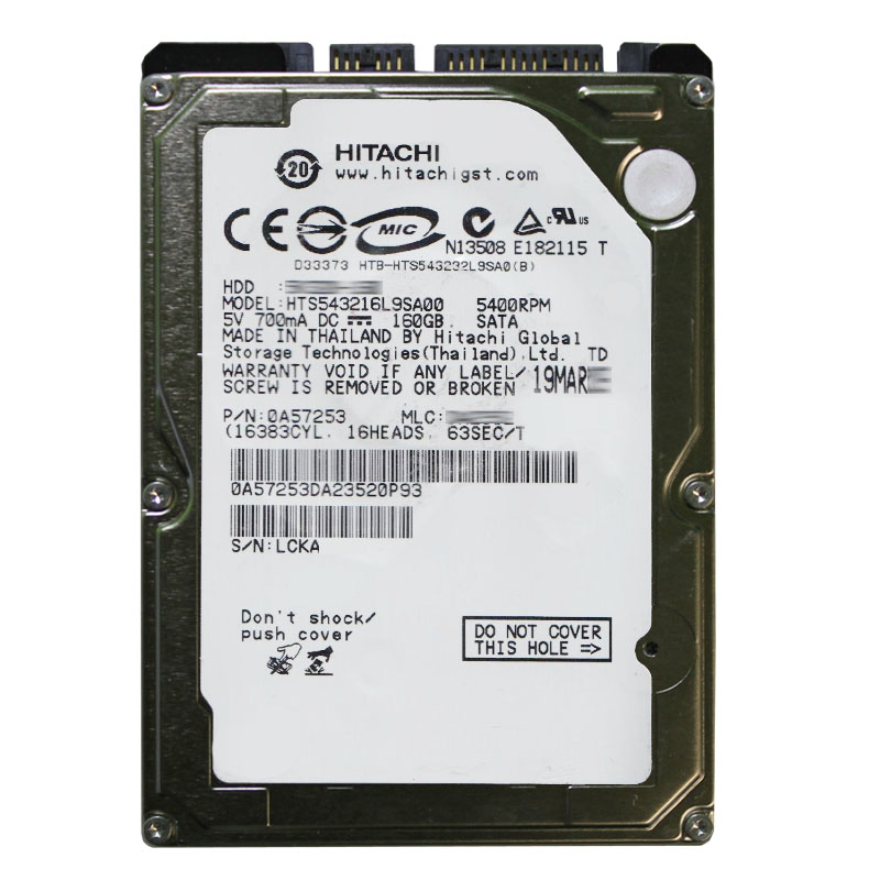 Hitachi 0A57253 - 160GB 5.4K SATA 3.0Gbps 2.5Inch 8MB Cache Hard Drive