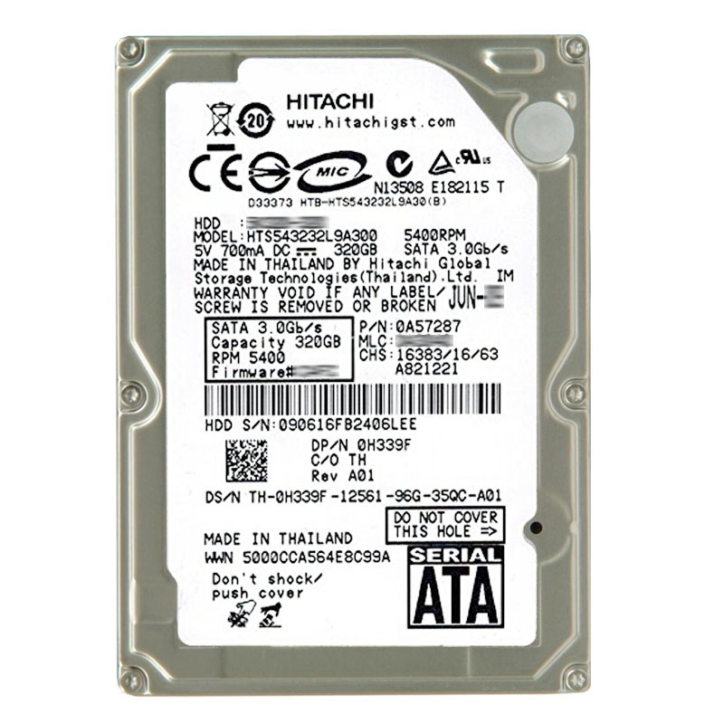 Hitachi 0A57287 - 320GB 5.4K SATA 3.0Gbps 2.5Inch 8MB Cache Hard Drive