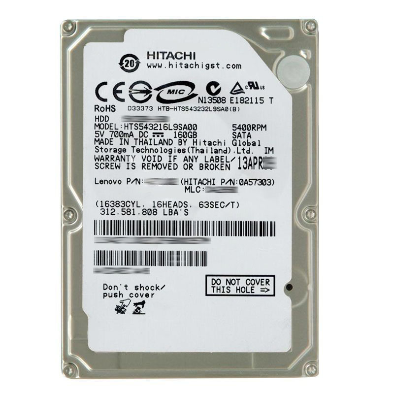 Hitachi 0A57303 - 160GB 5.4K SATA 2.5" Hard Drive