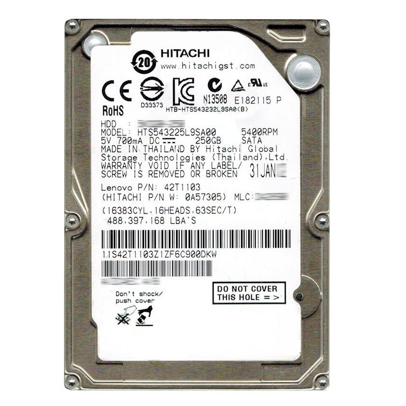 Hitachi 0A57305 - 250GB 5.4K SATA 2.5Inch Hard Drive