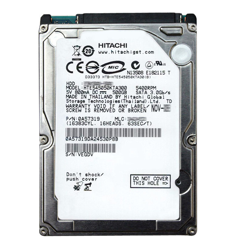 Hitachi 0A57319 - 500GB 5.4K SATA 3.0Gbps 2.5Inch 8MB Cache Hard Drive