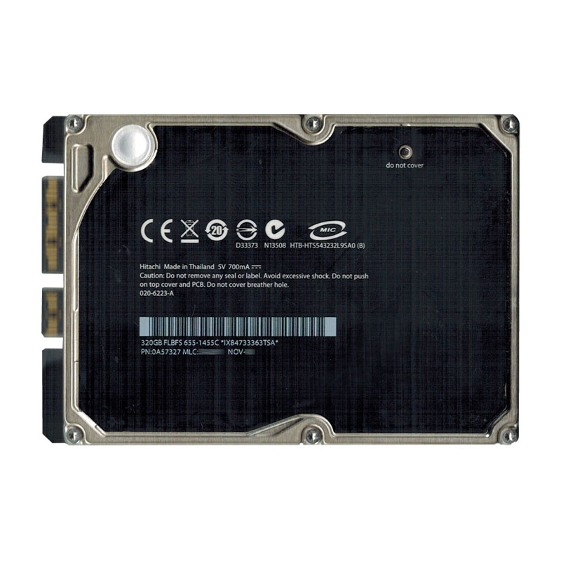 Hitachi 0A57327 - 320GB 5.4K SATA 1.5Gbps 2.5Inch 8MB Cache Hard Drive