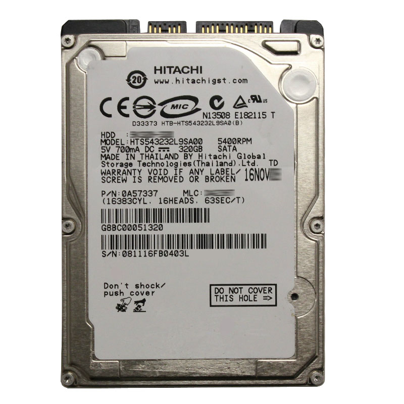 Hitachi 0A57337 - 320GB 5.4K SATA 1.5Gbps 2.5Inch 8MB Cache Hard Drive