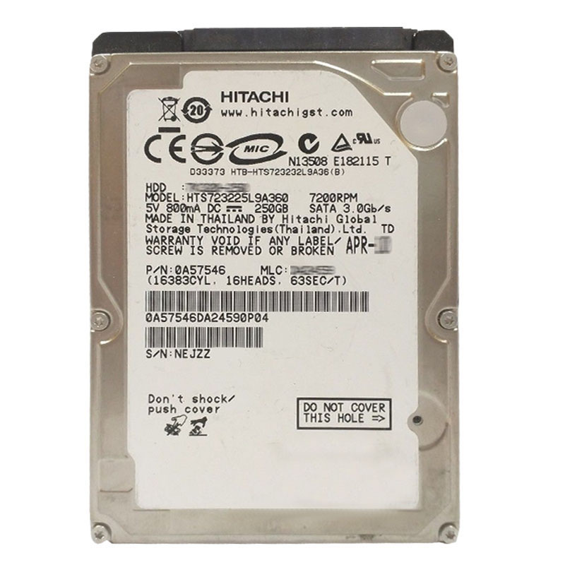 Hitachi 0A57546 - 250GB 7.2K SATA 3.0Gbps 2.5Inch 16MB Cache Hard Drive