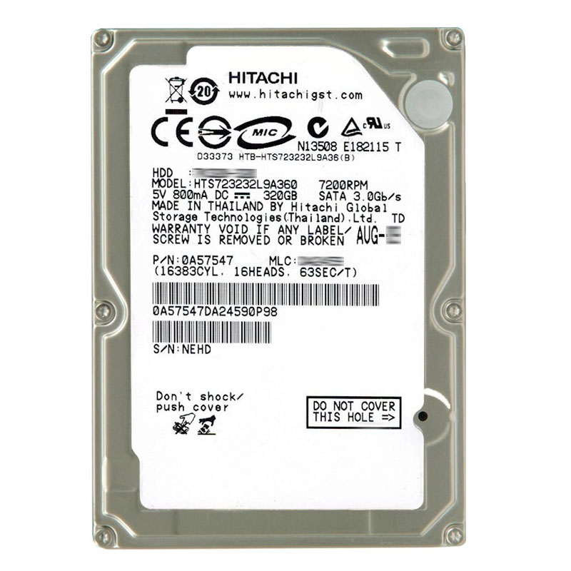 Hitachi 0A57547 - 320GB 7.2K SATA 3.0Gbps 2.5Inch 16MB Cache Hard Drive