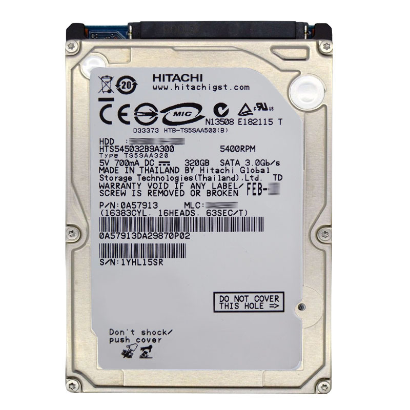 Hitachi 0A57913 - 320GB 5.4K SATA 3.0Gbps 2.5Inch 8MB Cache Hard Drive