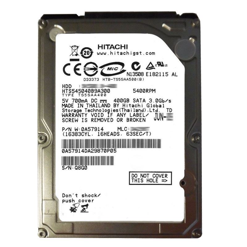 Hitachi 0A57914 - 400GB 5.4K SATA 3.0Gbps 2.5Inch 8MB Cache Hard Drive