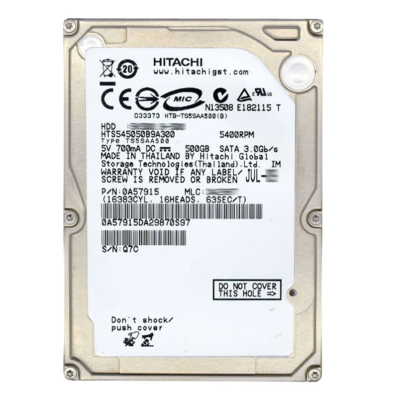 Hitachi 0A57915 - 500GB 5.4K SATA 3.0Gbps 2.5Inch 8MB Cache Hard Drive