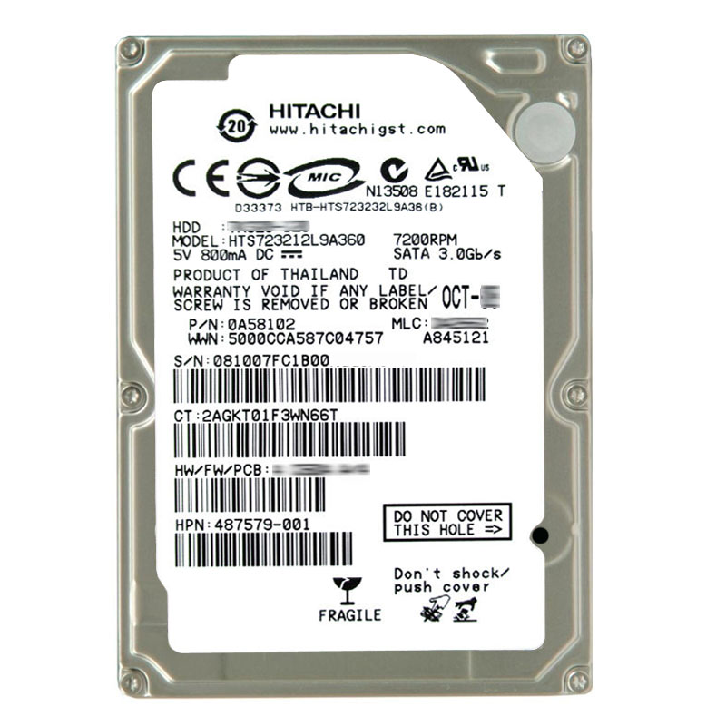Hitachi 0A58102 - 120GB 7.2K SATA 3.0Gbps 2.5Inch 16MB Cache Hard Drive