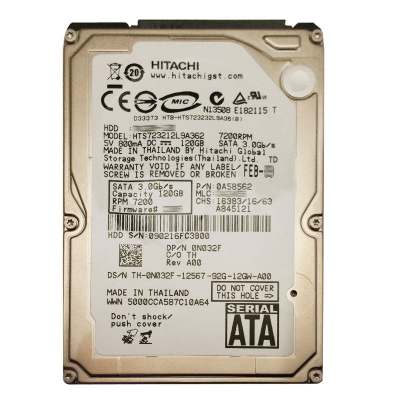 Hitachi 0A58562 - 120GB 7.2K SATA 3.0Gbps 2.5Inch 16MB Cache Hard Drive