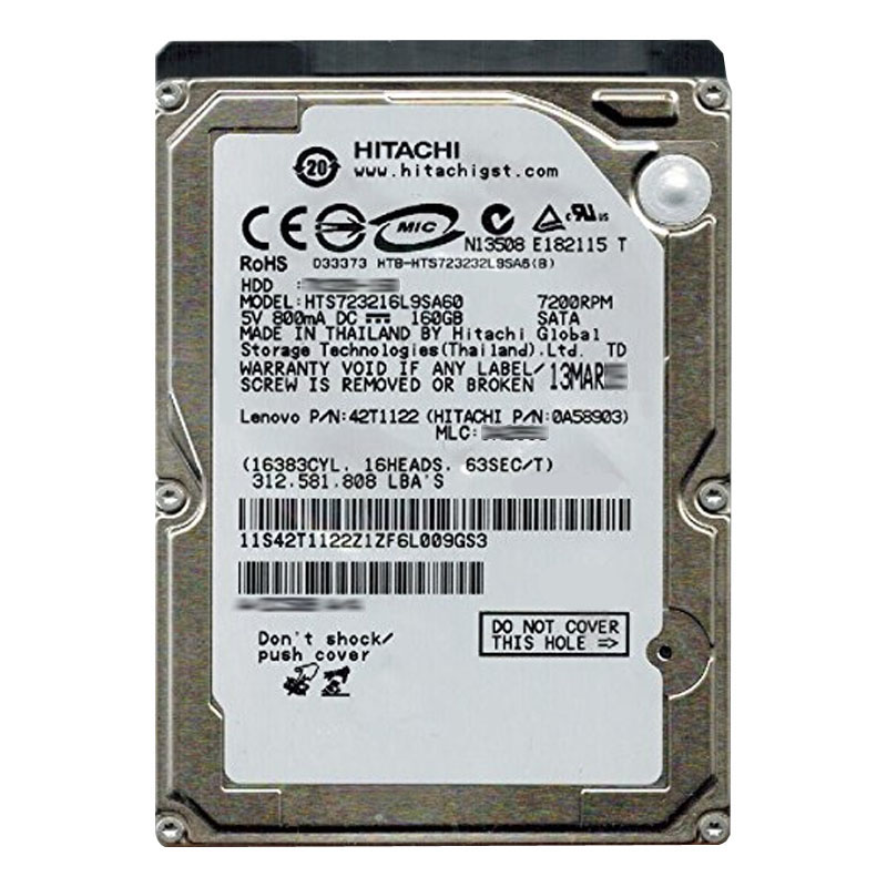 Hitachi 0A58903 - 160GB 7.2K SATA 1.5Gbps 2.5Inch 16MB Cache Hard Drive