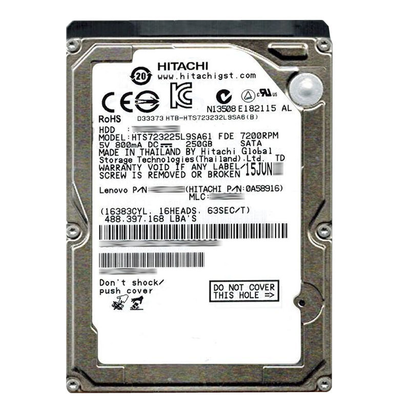Hitachi 0A58916 - 250GB 7.2K SATA 2.5" Hard Drive