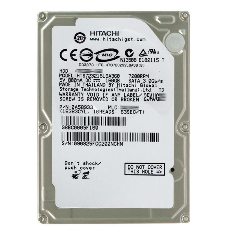 Hitachi 0A58933 - 160GB 7.2K SATA 3.0Gbps 2.5Inch 16MB Cache Hard Drive