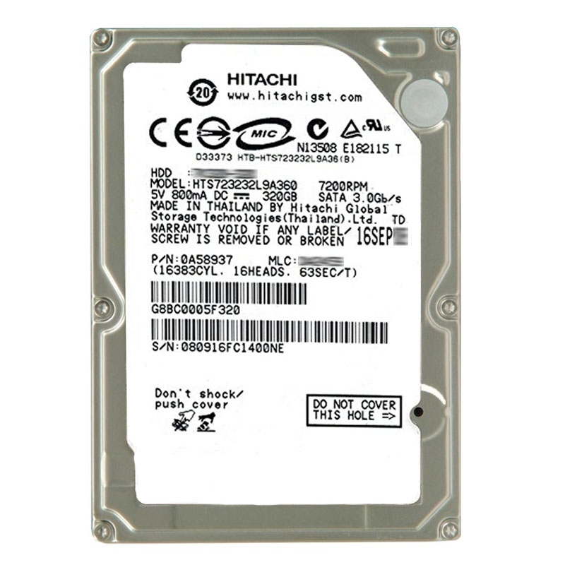 Hitachi 0A58937 - 320GB 7.2K SATA 3.0Gbps 2.5Inch 16MB Cache Hard Drive