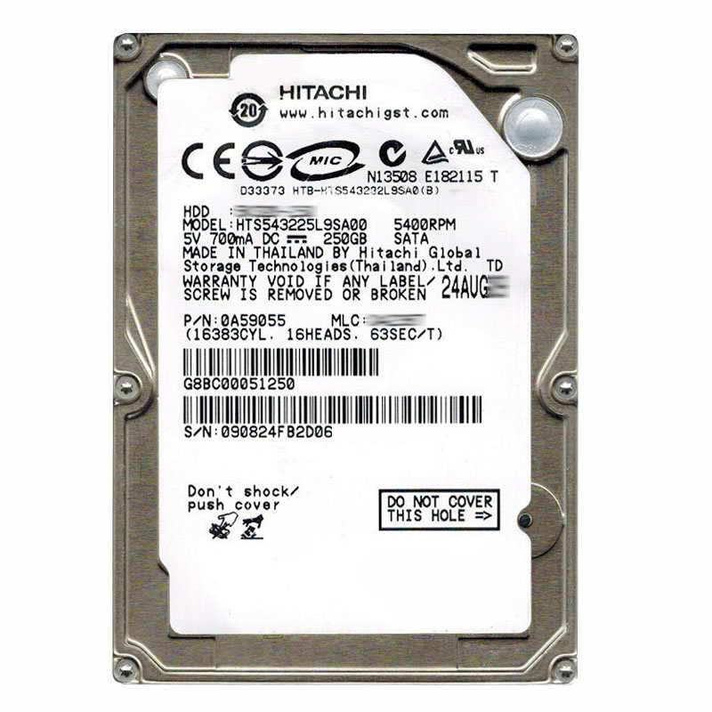 Hitachi 0A59055 - 250GB 5.4K SATA 2.5Inch 8MB Cache Hard Drive