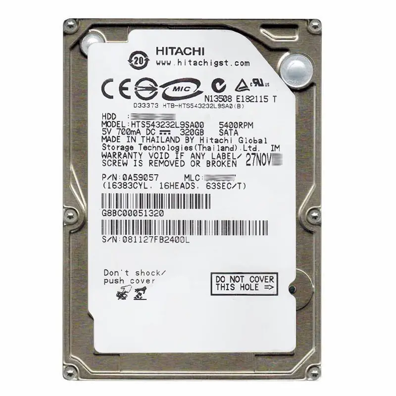 0A59057.jpg Hitachi 0A59057 - 320GB 5.4K SATA 2.5Inch Hard Drive - Image 1