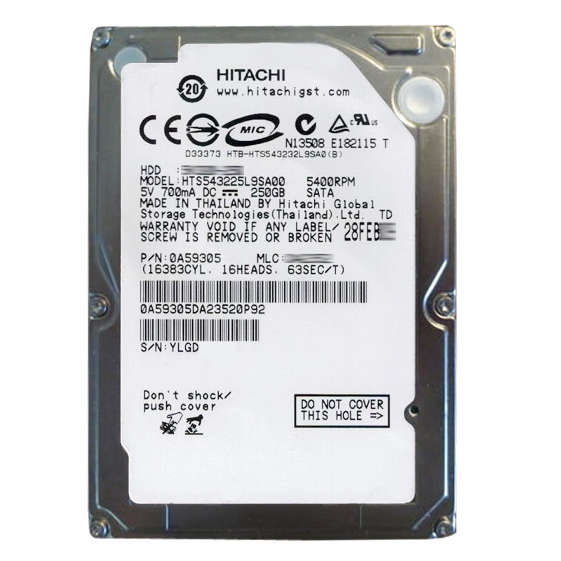Hitachi 0A59305 - 250GB 5.4K SATA 1.5Gbps 2.5Inch 8MB Cache Hard Drive