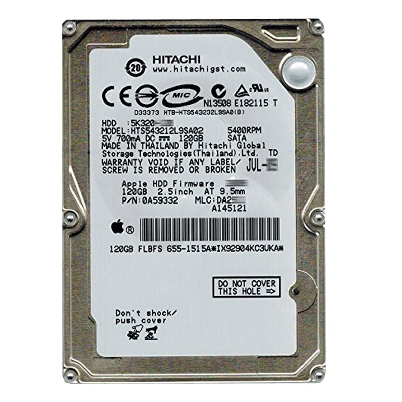 Hitachi 0A59332 - 120GB 5.4K SATA 2.5Inch 8MB Cache Hard Drive